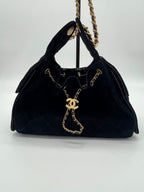Chanel 25 Suede Quilted Small Hobo bag | Black