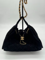 Chanel 25 Suede Quilted Small Hobo bag | Black