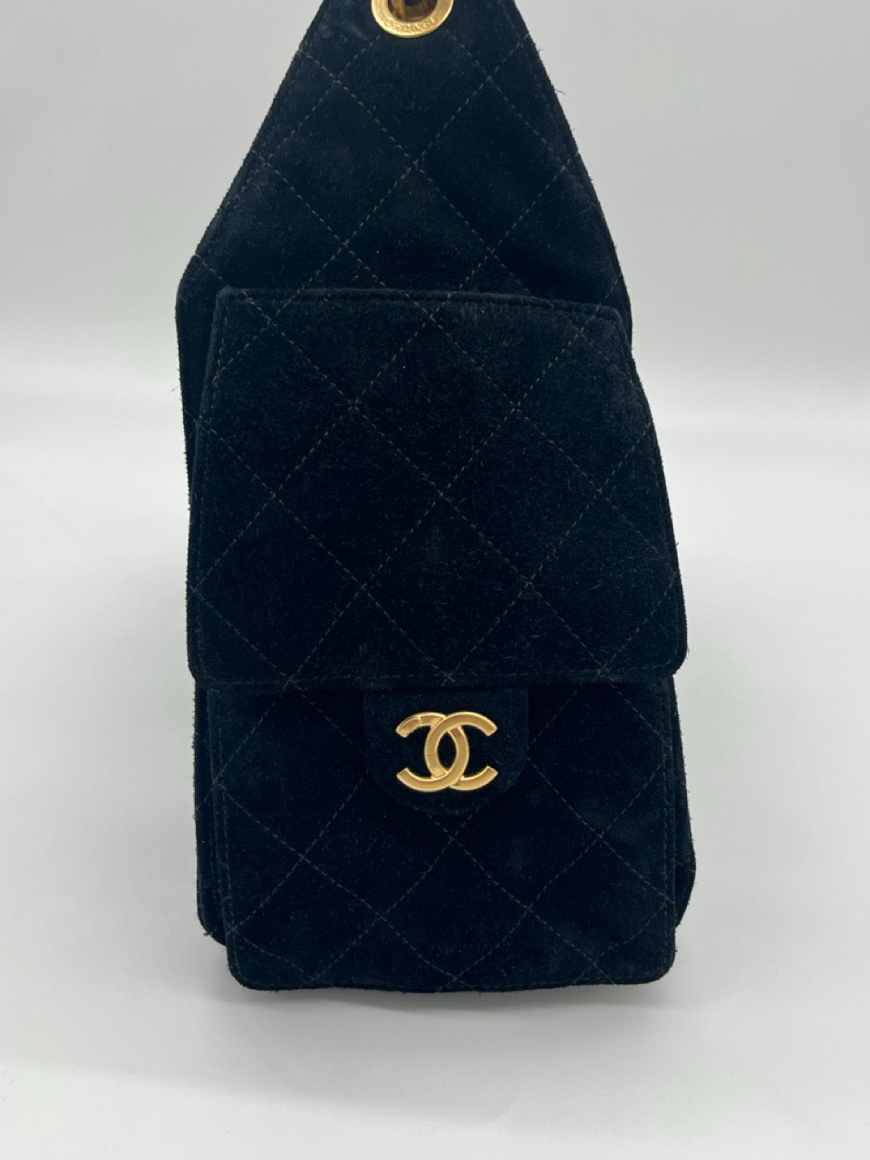 Chanel 25 Suede Quilted Small Hobo bag | Black