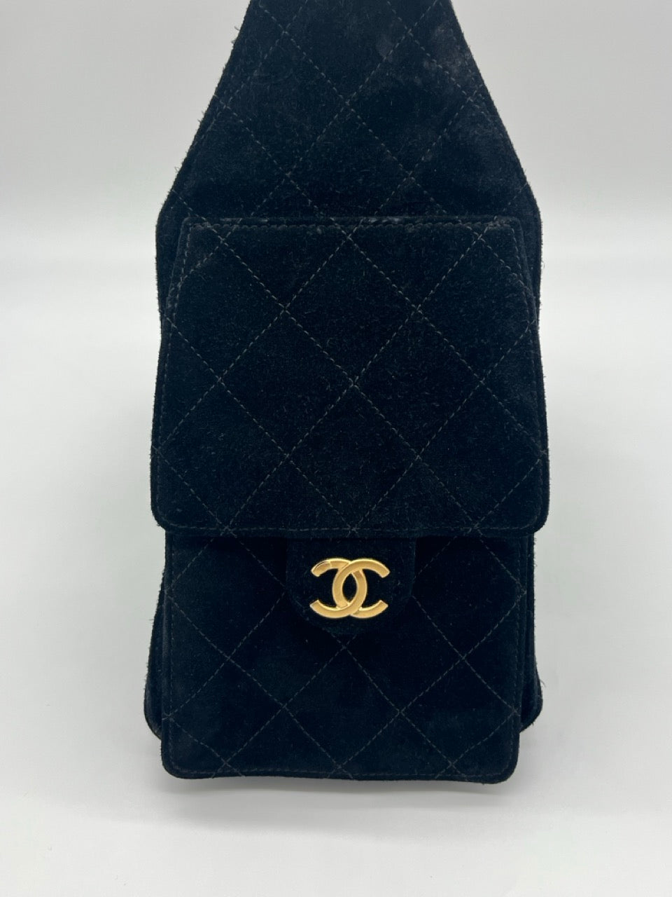 Chanel 25 Suede Quilted Small Hobo bag | Black