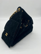 Chanel 25 Suede Quilted Small Hobo bag | Black
