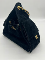 Chanel 25 Suede Quilted Small Hobo bag | Black