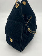 Chanel 25 Suede Quilted Small Hobo bag | Black