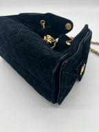 Chanel 25 Suede Quilted Small Hobo bag | Black