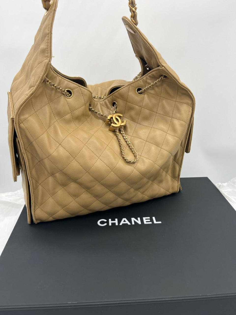 Chanel 25 Medium Hobo bag | Beige